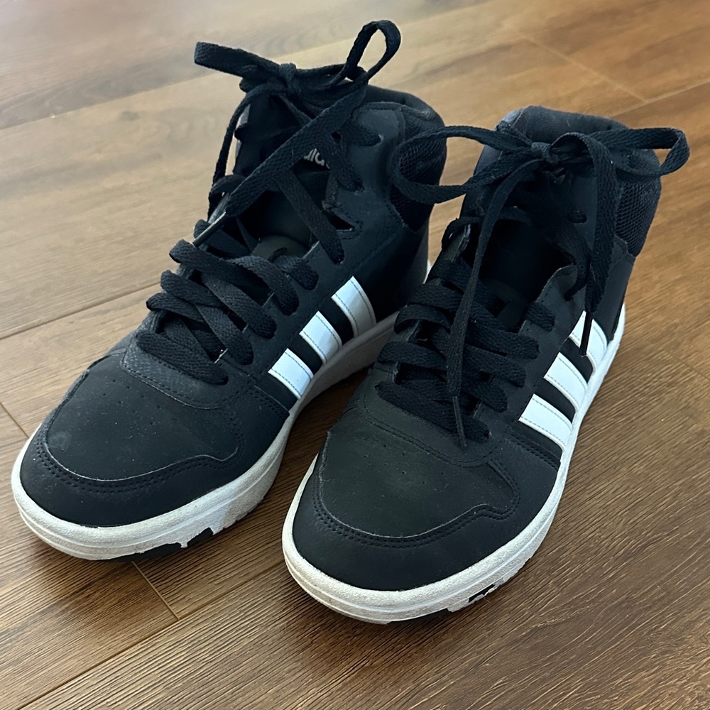 adidas Black and White Mid-Top Sneakers unisex